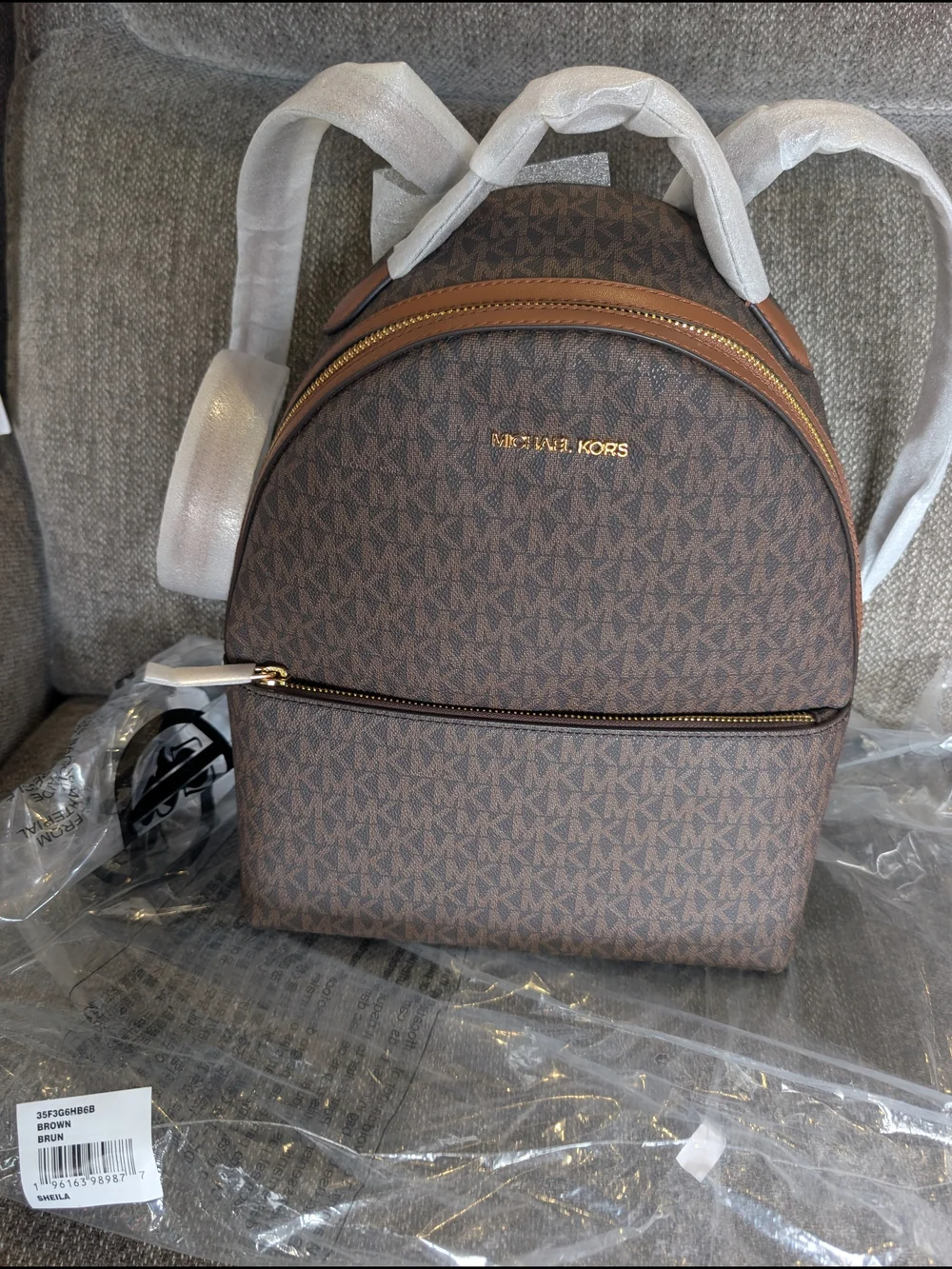 Michael Kors Brown Signature Backpack